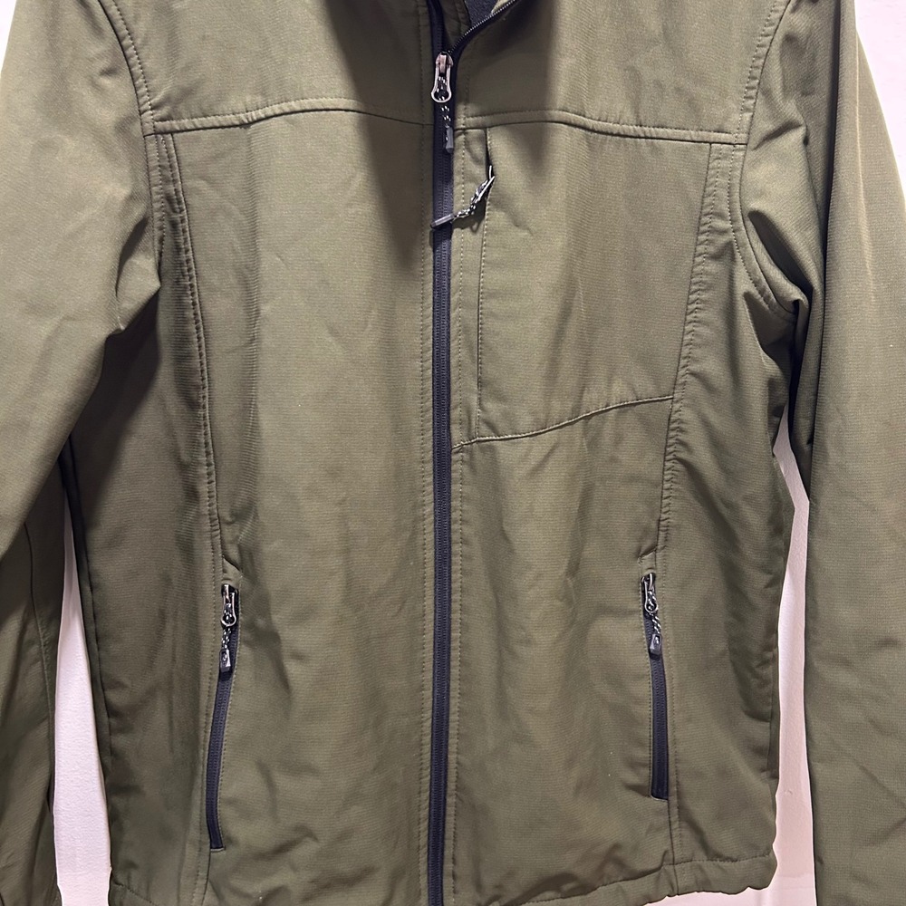 Green mens Swiss Tech jacket with black lining size medium - Picture 3 of 5